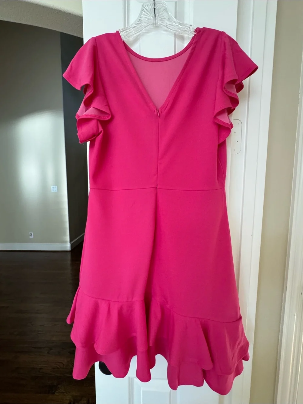 Women’s Hot Pink Ruffle Hem Dress